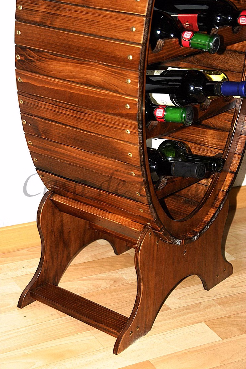 Weinregal aus massivem Fichtenholz für 14 Flaschen Nussbaum-Farbe braun Weinregal aus massivem Fichtenholz für 14 Flaschen Nussbaum-Farbe braun