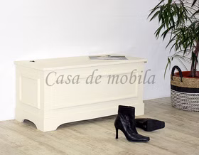 Massivholz Deckeltruhe mit stauraum 98x44x43cm DECOR Pappel massiv creme lackiert Casa de mobila Goslar Massivholz Deckeltruhe mit stauraum 98x44x43cm DECOR Pappel massiv creme lackiert Casa de mobila Goslar