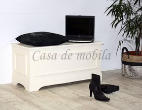 Holztruhe mit stauraum 98x44x43cm DECOR Pappel massiv creme lackiert Casa de mobila Goslar Holztruhe mit stauraum 98x44x43cm DECOR Pappel massiv creme lackiert Casa de mobila Goslar