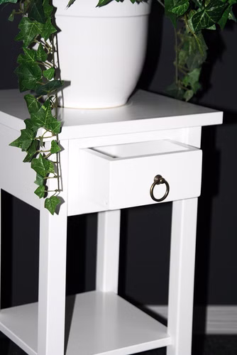 Massivholz Blumentisch Blumenhocker 32x60x32cm DECOR Pappel massiv weiß lackiert Casa de mobila Goslar