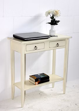 Massivholz Telefontisch mit Ablage Decor 74x80x32cm Pappel massiv creme antik Casa de mobila Goslar Massivholz Telefontisch mit Ablage Decor 74x80x32cm Pappel massiv creme antik Casa de mobila Goslar
