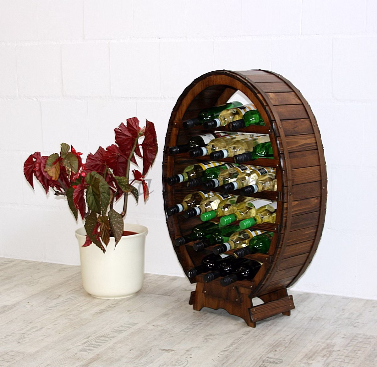 Massivholz Weinregal Weinfass 24 Flaschen 62x91x24cm fichtenholz braun kolonial lackiert Casademobila Goslar Massivholz Weinregal Weinfass 24 Flaschen 62x91x24cm fichtenholz braun kolonial lackiert Casademobila Goslar