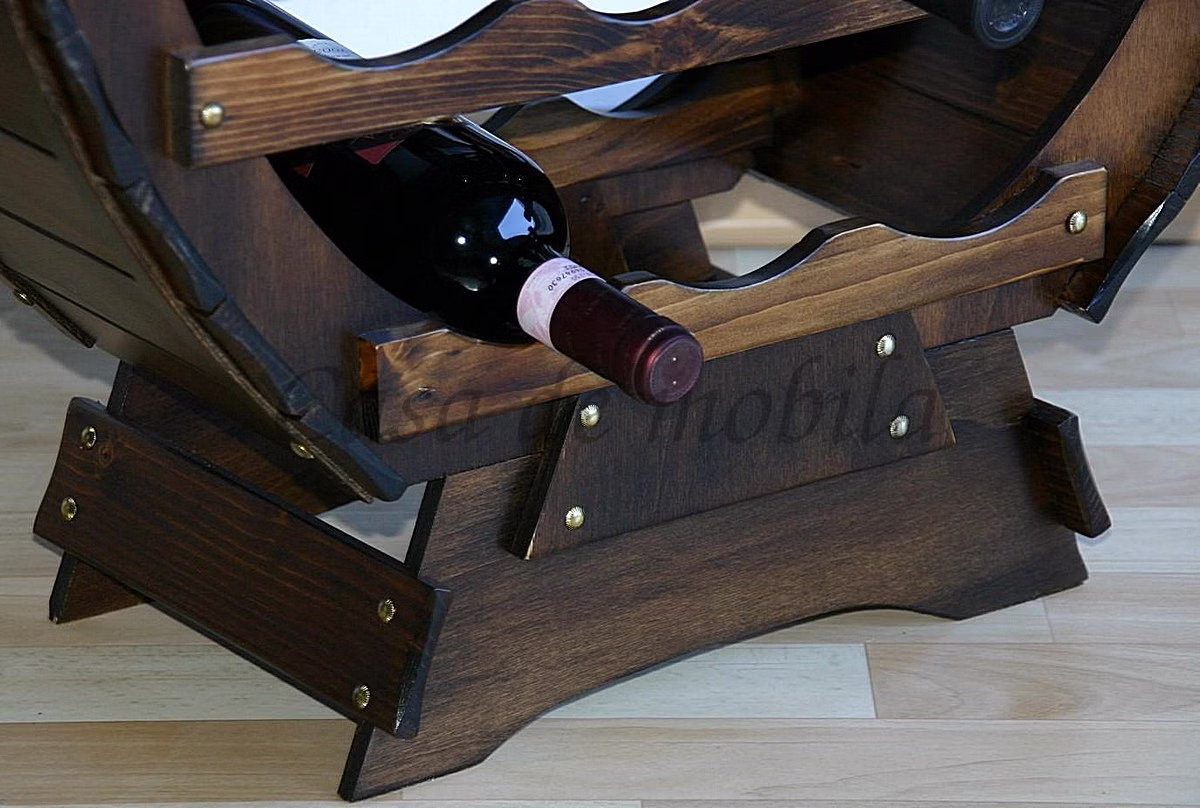 Nussbaumfarbenes Weinregal aus Fichte für 24 Flaschen Vollholz braun Nussbaumfarbenes Weinregal aus Fichte für 24 Flaschen Vollholz braun