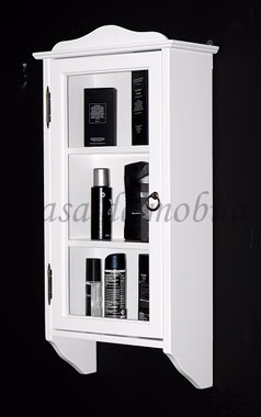 Hängevitrine 38x77x18cm DECOR Pappel massiv weiß lackiert Hängevitrine 38x77x18cm DECOR Pappel massiv weiß lackiert