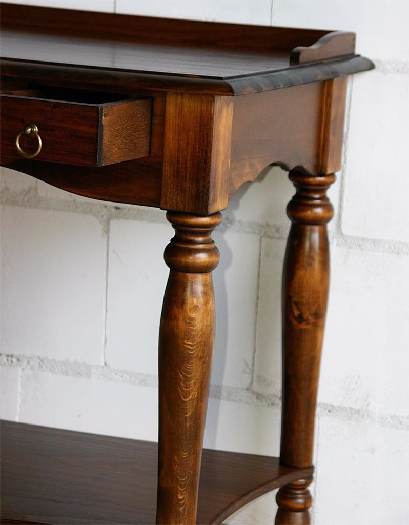 detail sekretär mit Tastaturauszug und gedrechselte beine VARESE Braun kolonial lackiert Casa de mobila Goslar