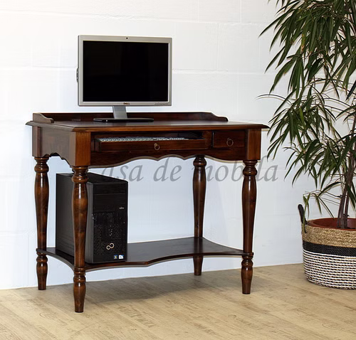 Sekretär 100x80x60cm VARESE Pappel nussbaumfarben lackiert Massivholz Sekretär mit Tastaturauszug VARESE 100x80x60cm Braun nussbaumfarben lackiert Casa de mobila Goslar