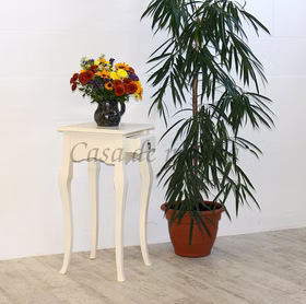 Massivholz Blumenhocker mit schublade 39x80x39cm VENEZIA Pappel massiv creme Casa de mobila Goslar