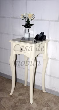 massivholz telefontisch telefonkonsole beistelltisch pappel creme lackiert
