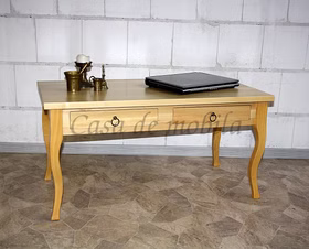 Massivholz Couchtisch mit schubladen VENEZIA Pappel massiv natur lackiert Casa de mobila Goslar