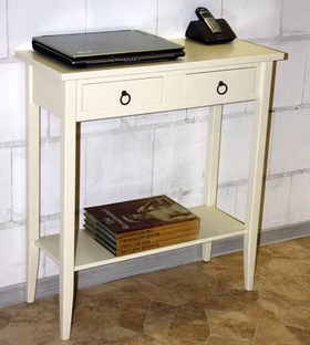 Massivholz Laptoptisch mit Schubladen und Ablage DECOR Pappel cremeweiss lackiert casademobila Goslar Massivholz Laptoptisch mit Schubladen und Ablage DECOR Pappel cremeweiss lackiert casademobila Goslar