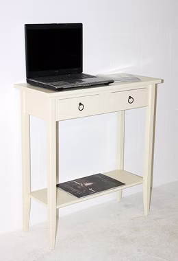 Schmaler Konsolentisch mit Schubladen und Ablage DECOR cremeweiss lackiert Casademobila Goslar Schmaler Konsolentisch mit Schubladen und Ablage DECOR cremeweiss lackiert Casademobila Goslar