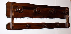 Garderobenleiste 98x31cm DECOR Pappel massiv nussbaumfarben lackiert Garderobenleiste 98x31cm DECOR Pappel massiv nussbaumfarben lackiert