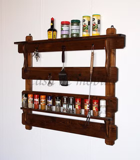 Küchenregal 100x85x9cm DECOR Fichte nussbaumfarben lackiert Hängeregal mit hacken 100x85x9cm DECOR Fichte massiv kolonial nussbaumfarben lackiert Casa de mobila Goslar