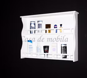 Hängeregal 78x58x14cm DECOR Pappel massiv weiß lackiert Massivholz Wandregal Badregal 80x60x15cm Pappel massiv weiß lackiert Casa de mobila Goslar