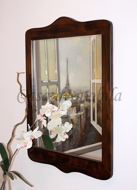 Wandspiegel 58x78x3cm DECOR Pappel nussbaumfarben lackiert