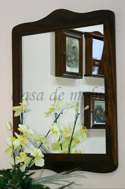 Wandspiegel 58x78x3cm DECOR Pappel nussbaumfarben lackiert