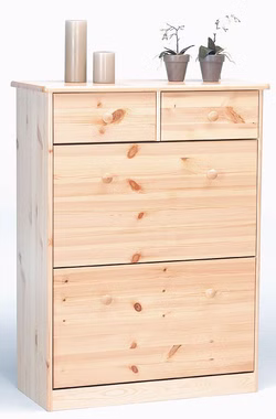 Massivholz Schuhschrank mit schubladen Mario 78x103x35cm Kiefer massiv natur lackiert Casa de mobila Goslar