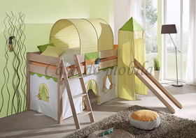 Massivholz Hochbett 210x111x217cm HANNOVER Buche massiv natur lackiert mit Rutsche Casademobila Goslar Massivholz Hochbett 210x111x217cm HANNOVER Buche massiv natur lackiert mit Rutsche Casademobila Goslar