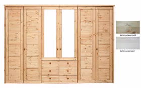 Breite Kleiderschrank massivholz 315x224x62cm RAUNA 6türig Kiefer massiv casademobila