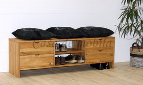 Holz Sitzbank Dielenbank mit schubladen TAKE IT Eiche Wildeiche massiv geölt casademobila Goslar Holz Sitzbank Dielenbank mit schubladen TAKE IT Eiche Wildeiche massiv geölt casademobila Goslar