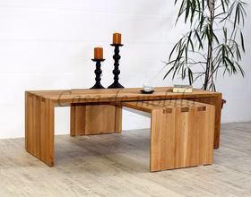 designer Holz Couchtisch-Set 2teilig CAMILLA Eiche Wildeiche massiv natur geölt Casademobila Goslar designer Holz Couchtisch-Set 2teilig CAMILLA Eiche Wildeiche massiv natur geölt Casademobila Goslar