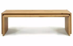Holz Bank Beistellbank Set 2teilig CAMILLA Eiche Wildeiche massiv natur geölt Casademobila Goslar Holz Bank Beistellbank Set 2teilig CAMILLA Eiche Wildeiche massiv natur geölt Casademobila Goslar