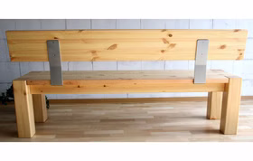 Bank mit Lehne 180x86x47 cm gelaugt geölt oder weiß Guldborg Kiefer massiv