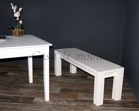weiße Küchenbank 180x48x43cm Guldborg Kiefer massiv Casa de mobila Goslar