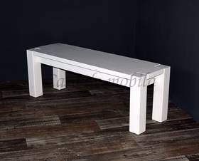 Sitzbank 160x48x43cm GULDBORG Kiefer massiv weiß lasiert Casa de mobila Goslar