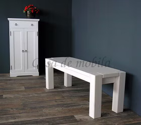 Sitzbank 140x48x43cm GULDBORG Kiefer massiv weiß lasiert Dielenbank 140x86x47 cm weiß Guldborg Kiefer massiv Casa de mobila Goslar