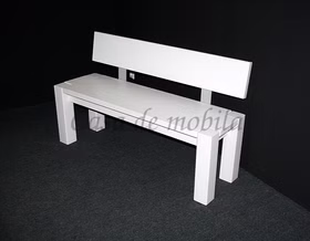 Sitzbank 180x86x47cm mit Rückenlehne Kiefernholz weiß lasiert Sitzbank Guldborg 180x86x47cm mit lehne Kiefer massiv weiß lasiert Casa de mobila Goslar