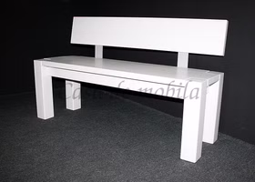 Sitzbank 140x86x47cm mit Rückenlehne Kiefernholz weiß lasiert Küchenbank 140x86x47cm mit Rückenlehne Kiefer massiv weiß lasiert Casa de mobila Goslar