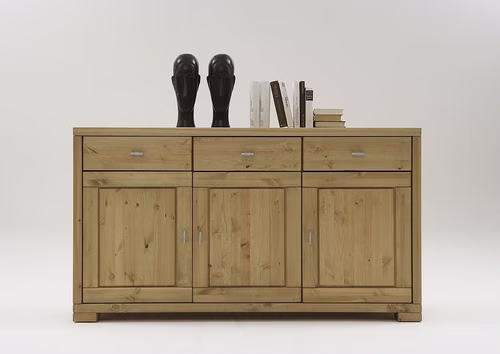 Sideboard 3-türig GULDBORG 160x89x43cm Kiefer massiv gelaugt geölt oder weiß Casa de mobila Goslar