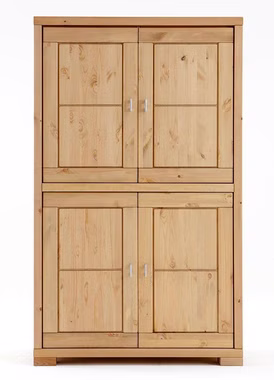 Hochschrank mit Türen Kiefer massiv gelaugt geölt Massivholz geschirrschrank 100x166x43cm GULDBORG Kiefer massiv gelaugt geölt oder weiß lasiert Casa de mobila Goslar