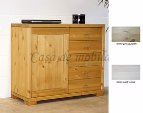 Massivholz kommode mit metallgriffe 109x92x47cm GULDBORG Kiefer massiv gelaugt geölt oder weiß lasiert Casa de mobila Goslar