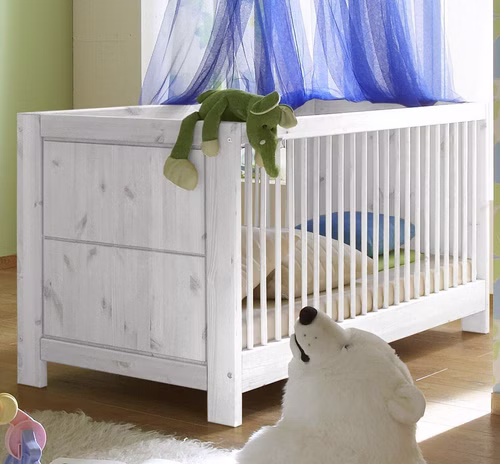 Babybett 70x140 GULDBORG Kiefer massiv weiß lasiert Babybett 70x140 GULDBORG Kiefer massiv weiß lasiert