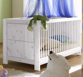 Babybett 70x140 GULDBORG Kiefer massiv weiß lasiert