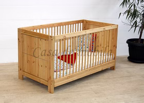 Babybett mit verstellbarem Lattenrost 70x140 GULDBORG Kiefer massiv gelaugt geölt Casa de mobila Goslar Babybett mit verstellbarem Lattenrost 70x140 GULDBORG Kiefer massiv gelaugt geölt Casa de mobila Goslar