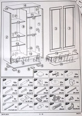Kleiderschrank 100x178x52cm GULDBORG 2türig Kiefer massiv weiß lasiert