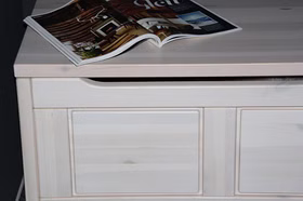 Truhe 84x45x43cm GULDBORG Kiefer massiv weiß lasiert