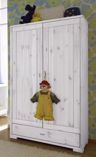 Massivholz Babyzimmermöbel set komplett 6teilig Kiefer massiv weiß lasiert casademobila