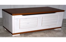 Truhe 120x45x43cm GULDBORG Kiefer massiv 2farbig weiß / provence