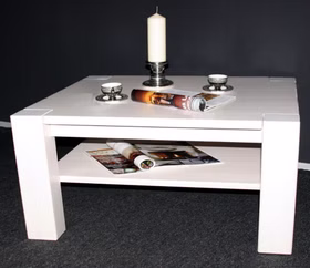 Couchtisch 120x48x74cm mit Ablageboden Kiefer massiv weiß lasiert Couchtisch 120x48x74cm mit Ablageboden Kiefer massiv weiß lasiert