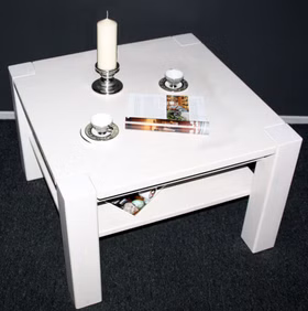 Couchtisch 90x48x90cm GULDBORG Kiefer massiv weiß lasiert Couchtisch 90x48x90cm GULDBORG Kiefer massiv weiß lasiert
