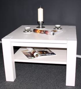 Couchtisch 90x48x90cm GULDBORG Kiefer massiv weiß lasiert Couchtisch 90x48x90cm GULDBORG Kiefer massiv weiß lasiert