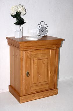Massivholz Nachtschrank landhaus 50x64x34cm ROLAND Kiefer massiv bernsteinfarben lackiert Casa de mobila Goslar