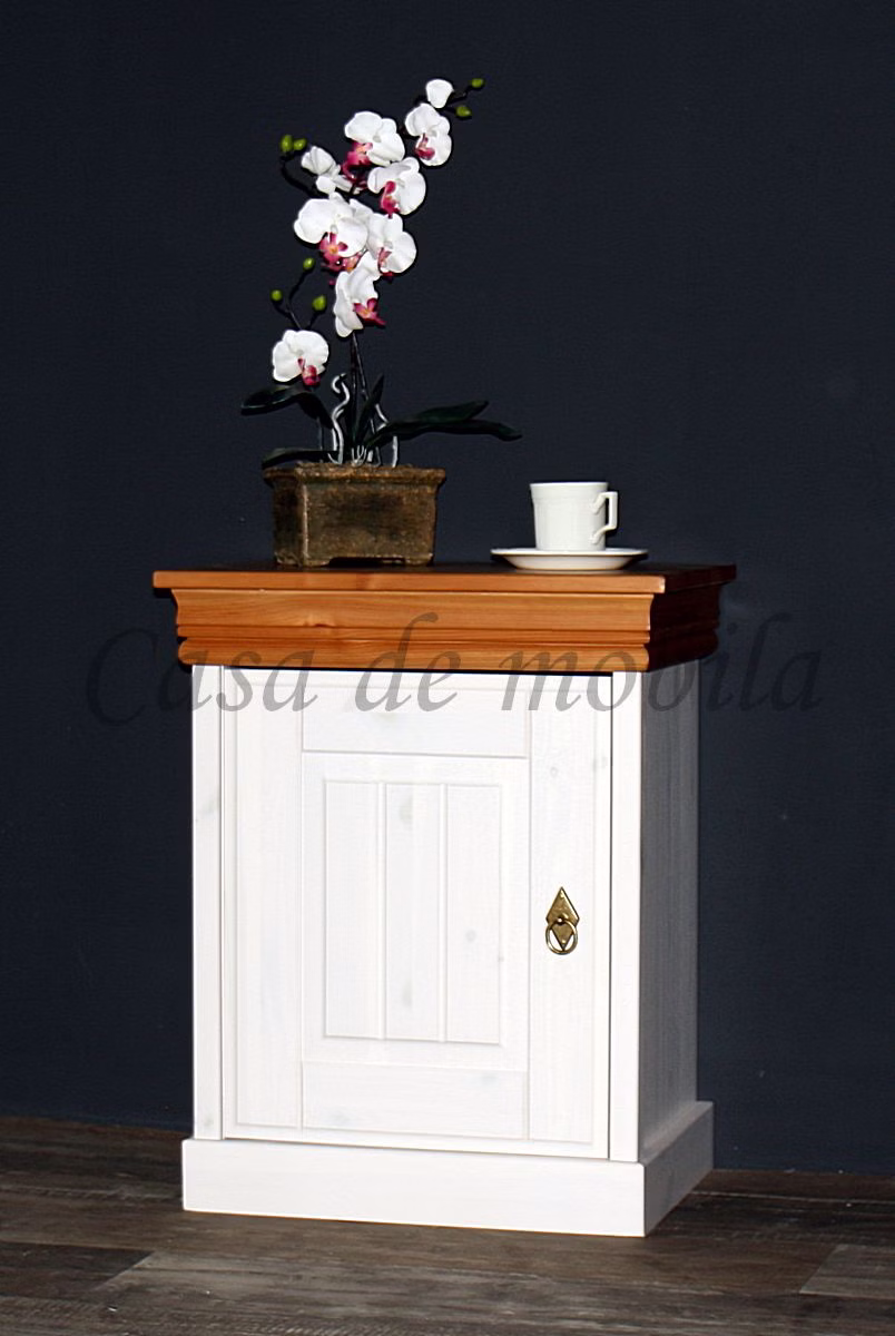 Massivholz Nachttisch NEAPEL 51x64x35cm 2farbig Kiefer massiv weiß honigfarben lackiert, 106132083 Casa de mobila Goslar Massivholz Nachttisch NEAPEL 51x64x35cm 2farbig Kiefer massiv weiß honigfarben lackiert, 106132083 Casa de mobila Goslar