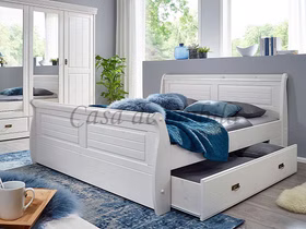 Bett mit Schubladen NEAPEL 140x200cm Kiefer massiv weiß gewachst Casa de mobila Goslar Bett mit Schubladen NEAPEL 140x200cm Kiefer massiv weiß gewachst Casa de mobila Goslar
