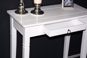 Massivholz Wandtisch mit Schubladen 80x80x40cm DECOR Pappel massiv weiß lackiert Casa de mobila Goslar