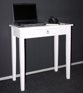 Massivholz Beistelltisch mit Schubladen 80x80x40cm DECOR Pappel massiv weiß lackiert Casa de mobila Goslar